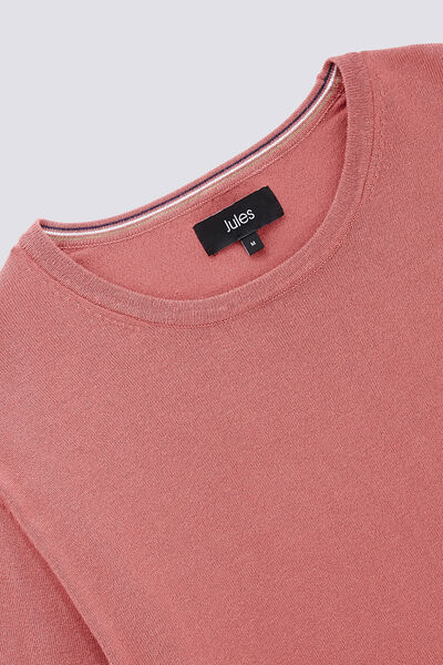 Pull fin col rond uni