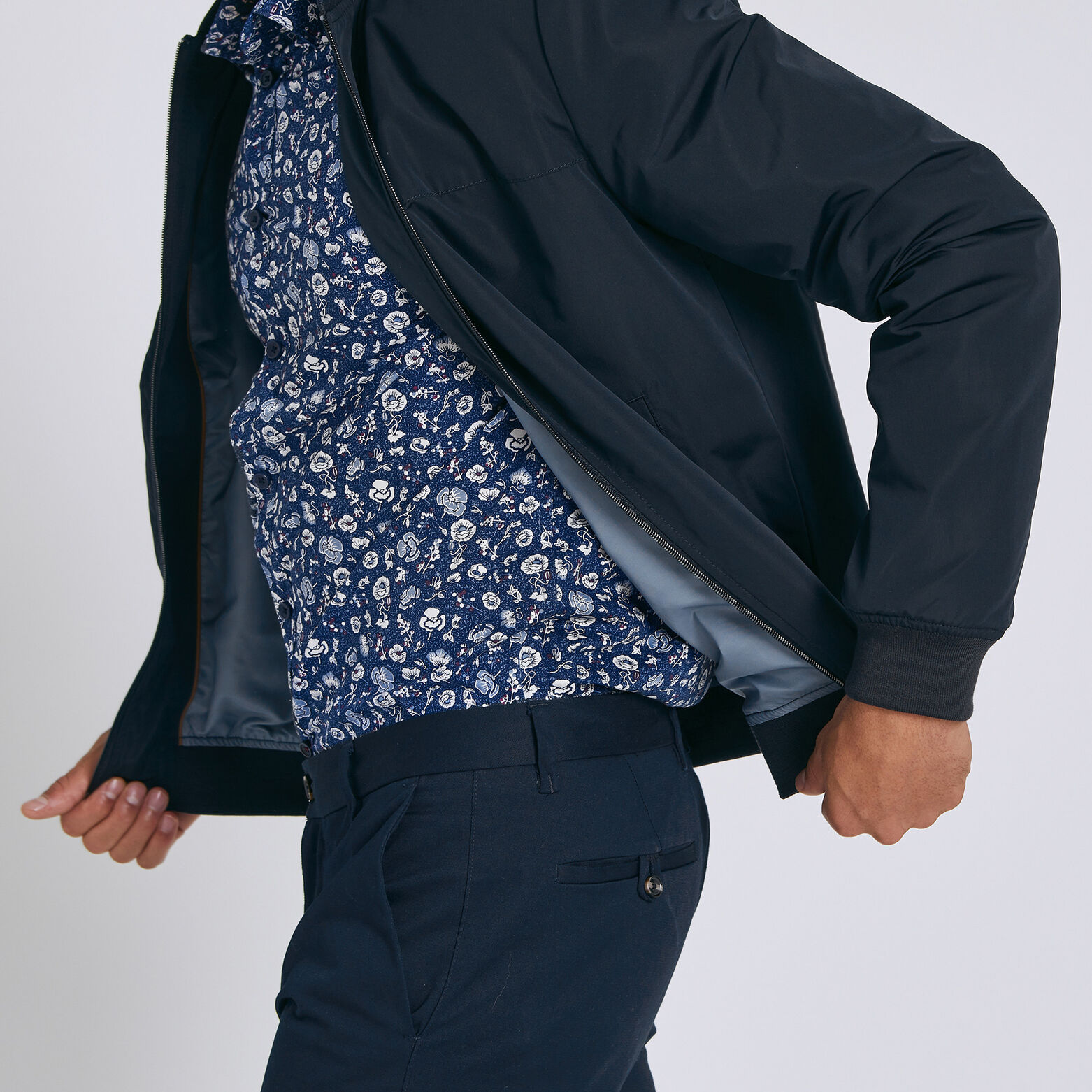 Blouson bomber col teddy déperlant