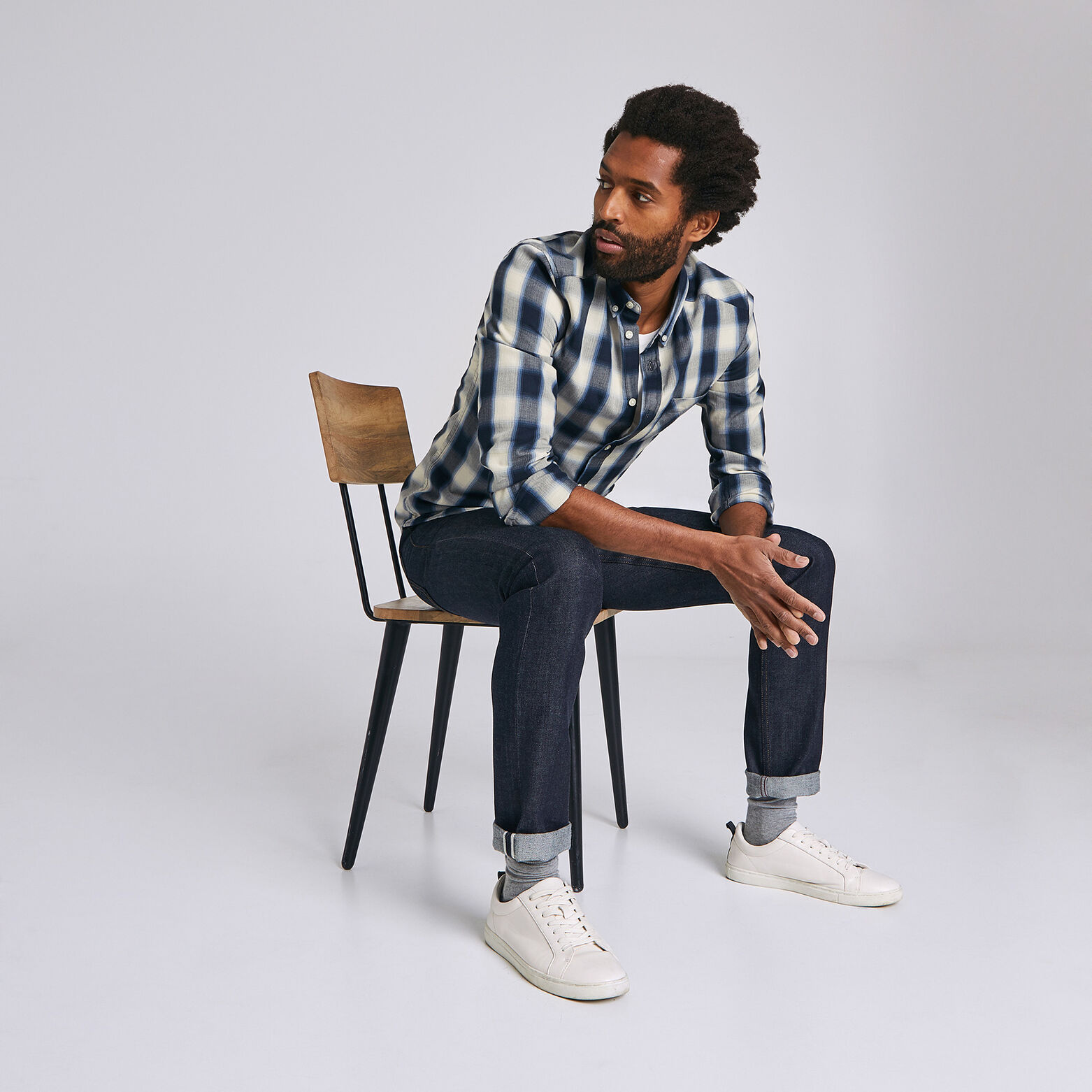 Chemise slim imprimée carreaux