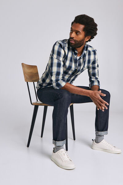 Chemise slim imprimée carreaux