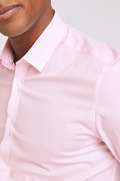 Chemise slim en popeline stretch