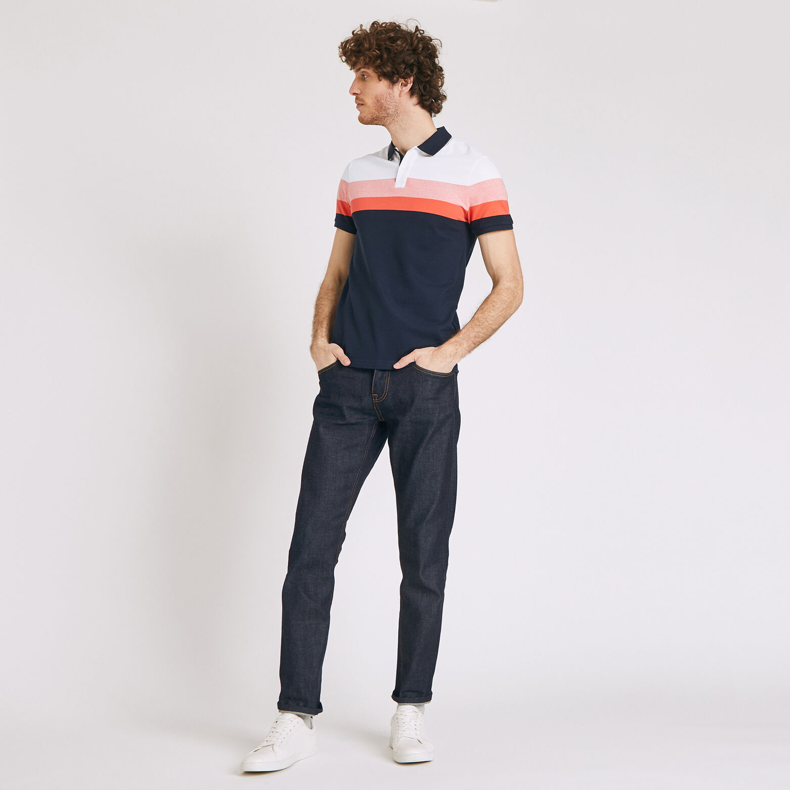 Polo manche courte tricolore