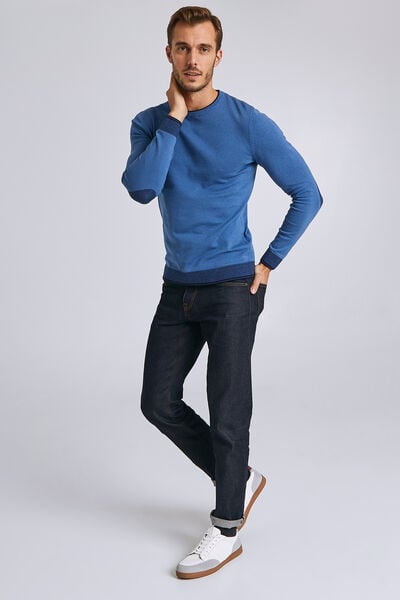 Pull col rond jeu de points