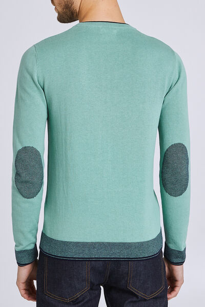 Pull col rond jeu de points