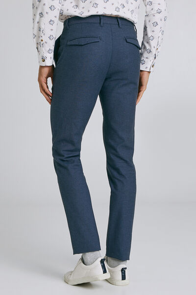 Pantalon chino slim faux uni
