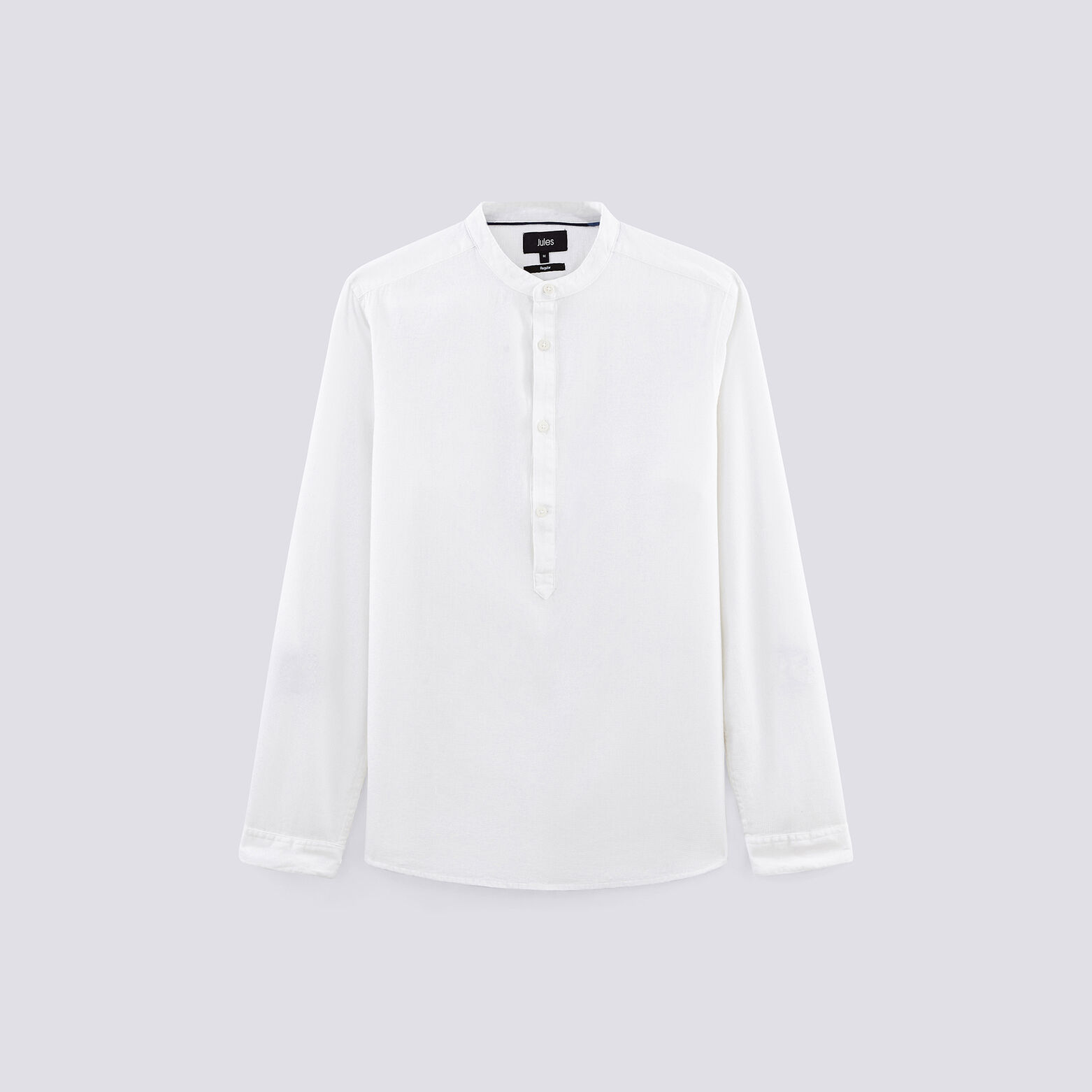 Chemise regular col officier coton