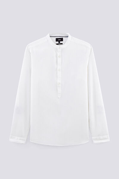 Chemise regular col officier coton