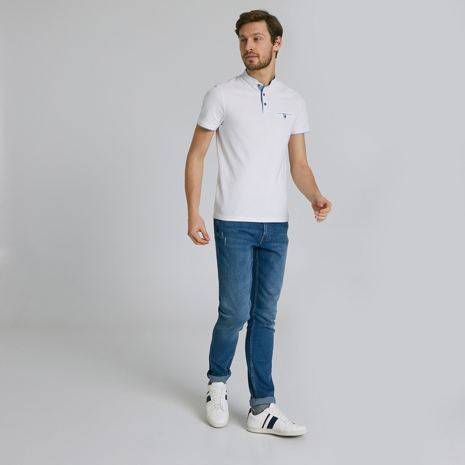 Jean slim Tom effet destroy