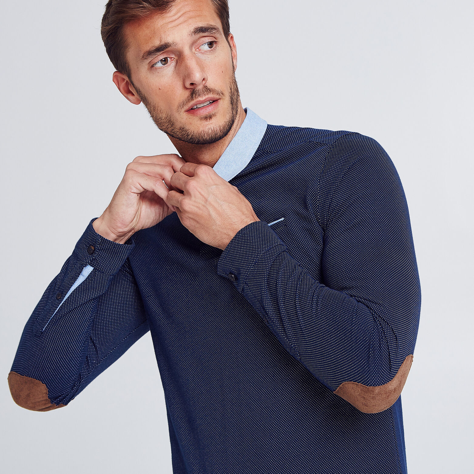 Polo manche longue col chemise
