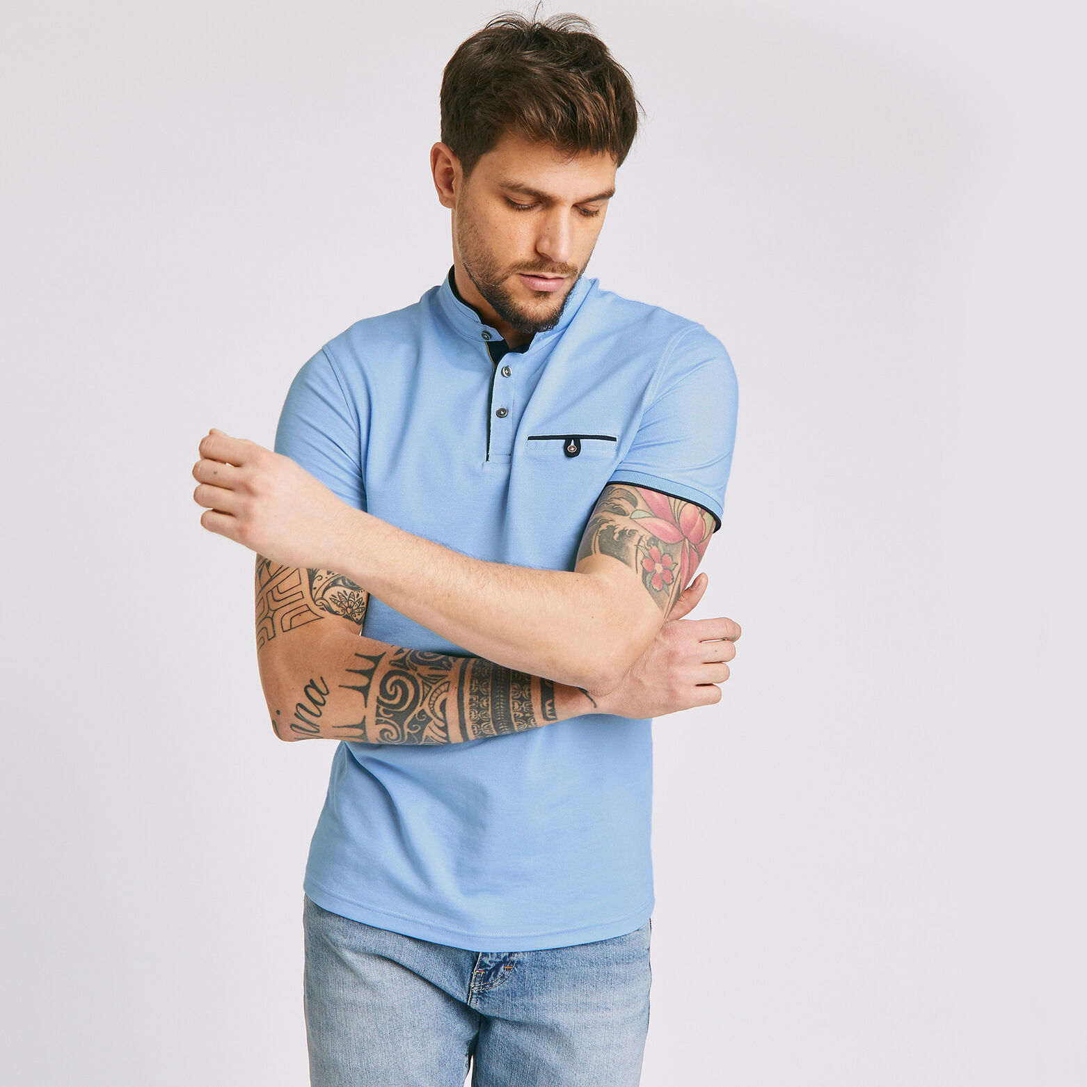 Polo manche courte col officier