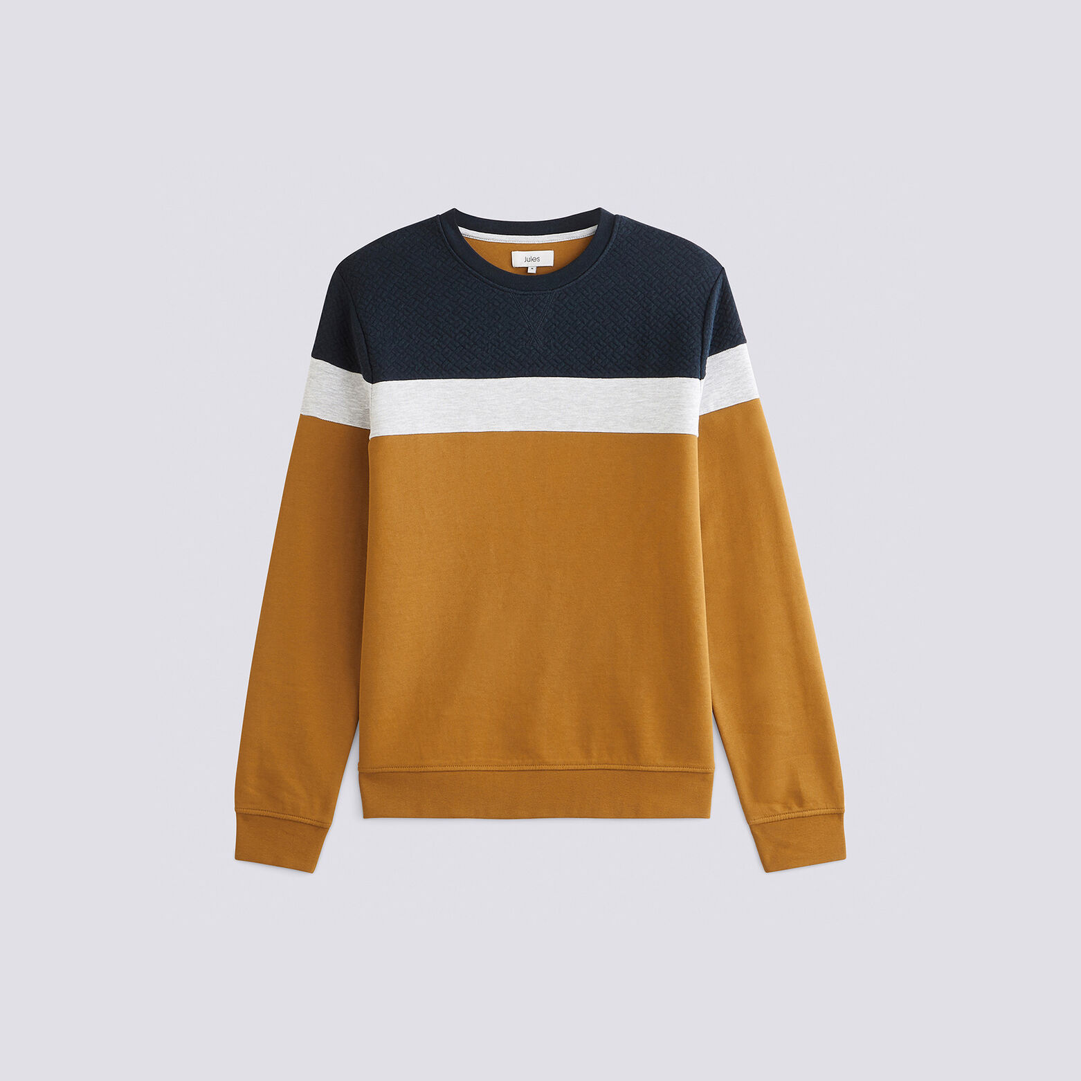 Sweat color block maille fantaisie