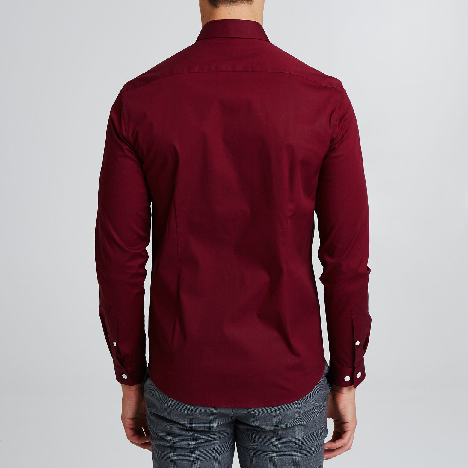 Chemise slim en popeline stretch