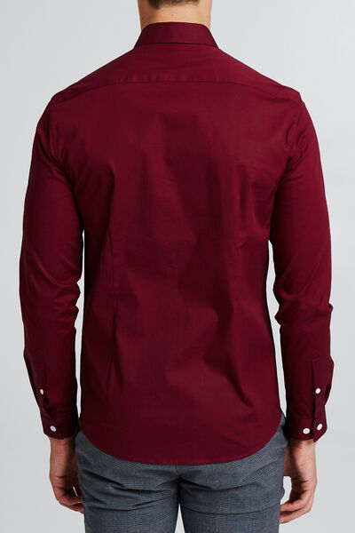 Chemise slim en popeline stretch