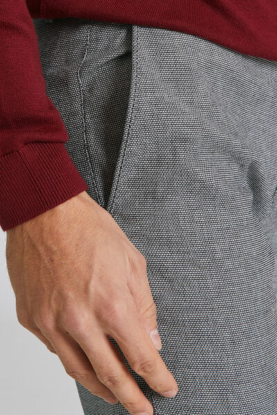 Pantalon chino slim faux uni