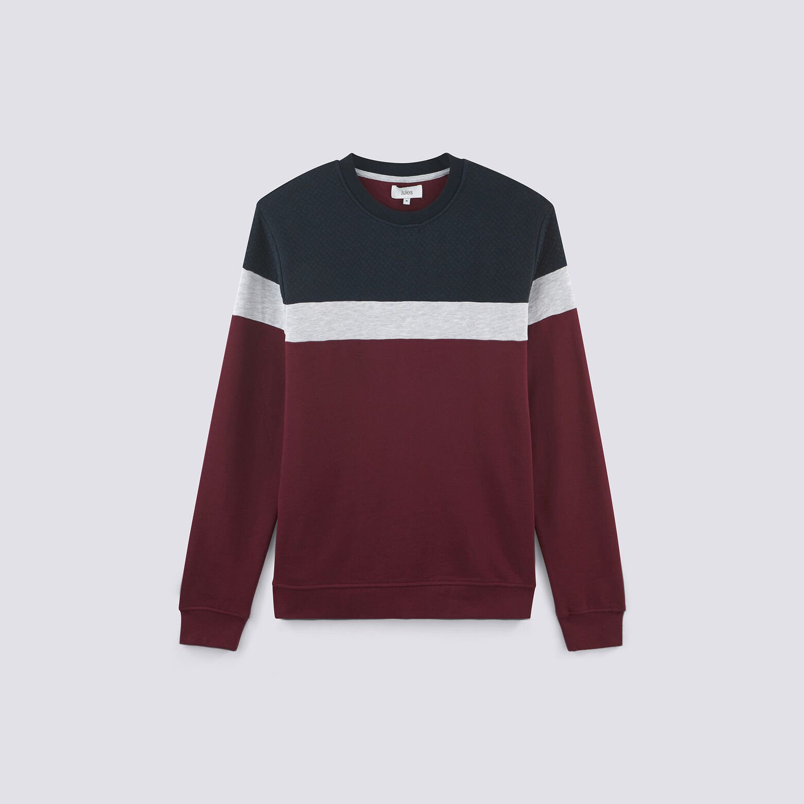 Sweat color block maille fantaisie