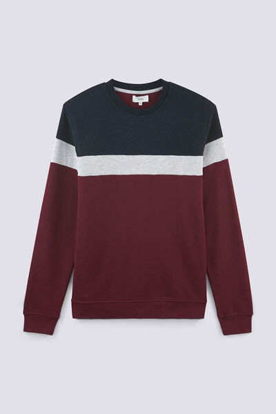 Sweat color block maille fantaisie