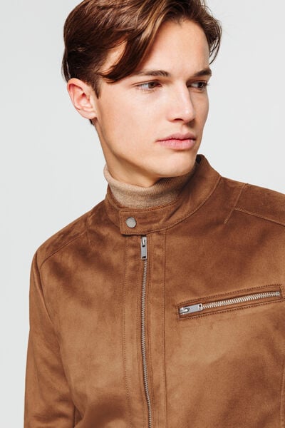 Blouson zippé suédine