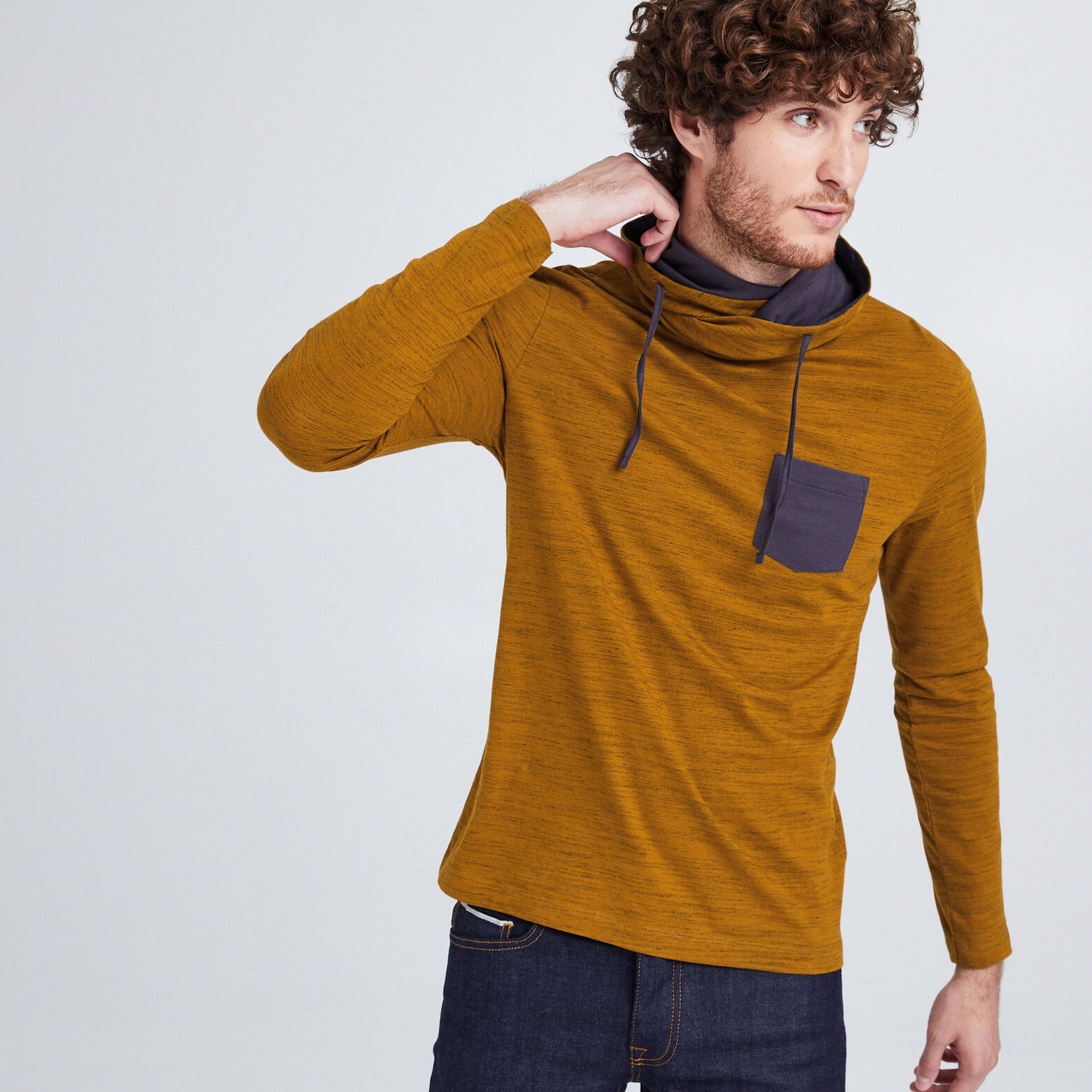 Tee shirt col snood chiné