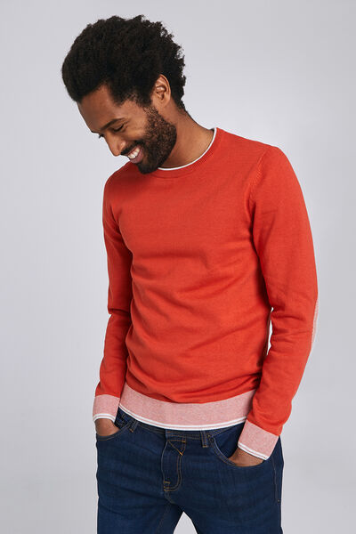 Pull col rond jeu de points