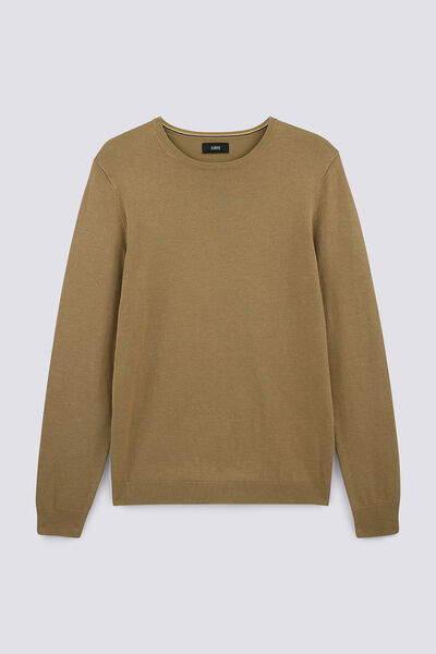 Pull fin col rond uni