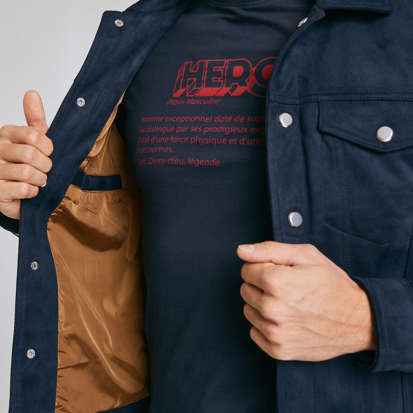 Blouson en suédine uni