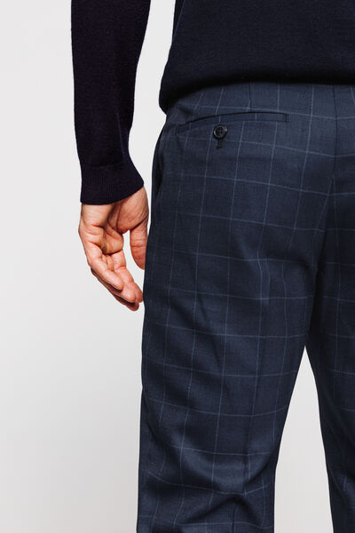 pantalon de costume slim motif carreau fenêtre
