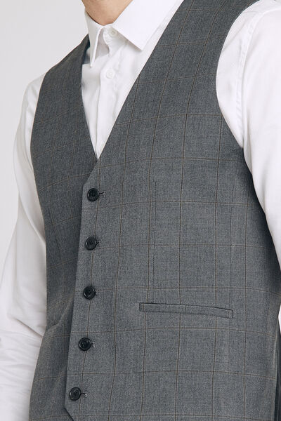 Gilet costume carreaux fenêtres voir veste