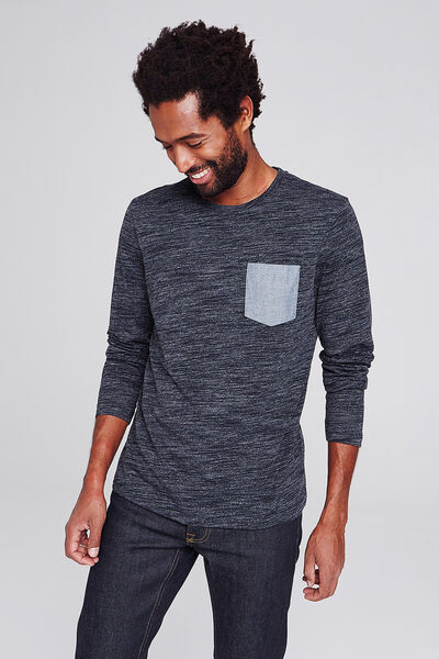 Tee shirt col rond maille flammée