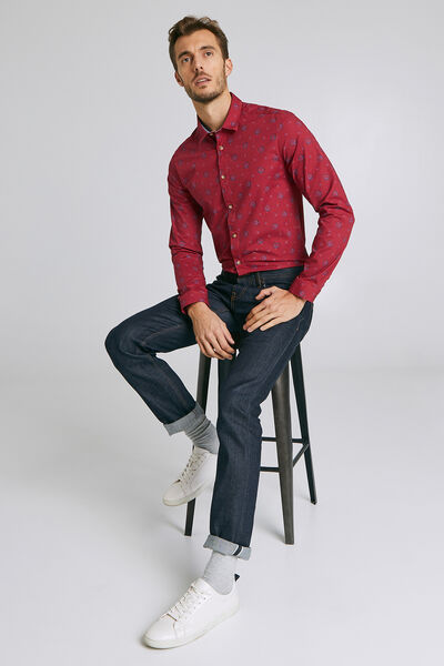 Chemise slim imprimés aztèques coton