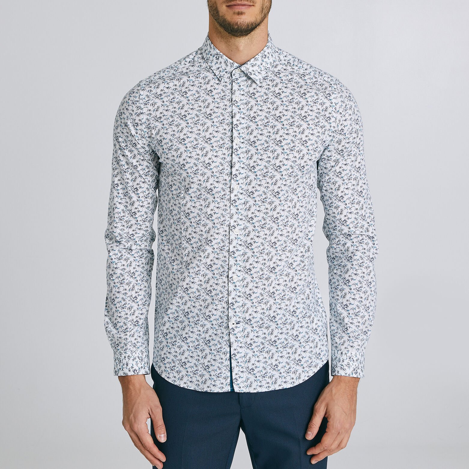 Chemise  en popeline stretch coupe ajustée