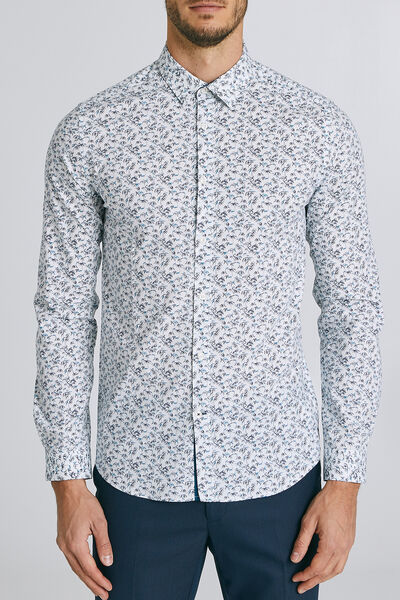 Chemise  en popeline stretch coupe ajustée
