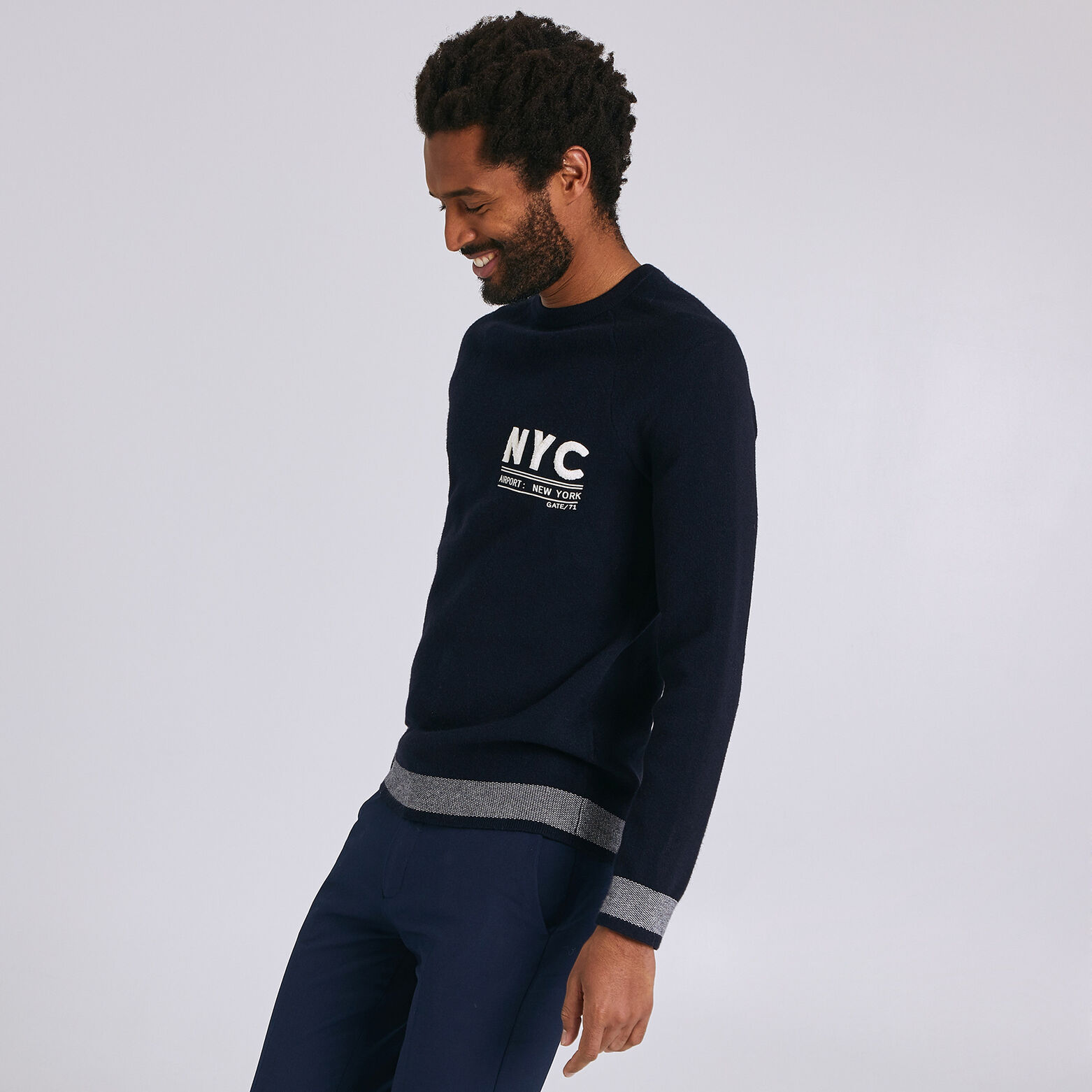 PULL COL ROND JACQUARD