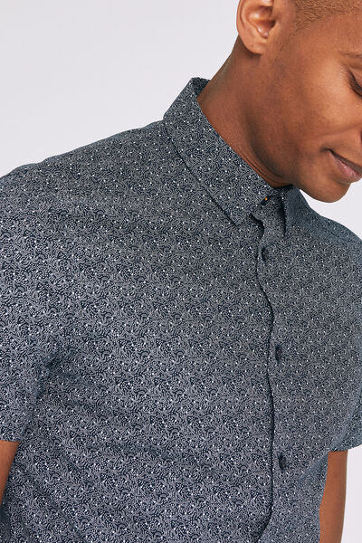 Chemise manches courtes slim imprimée
