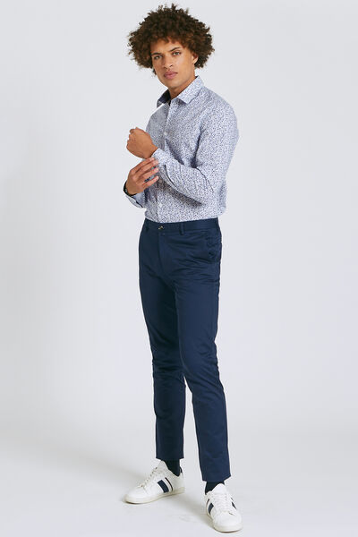 Chemise slim motif floral coton
