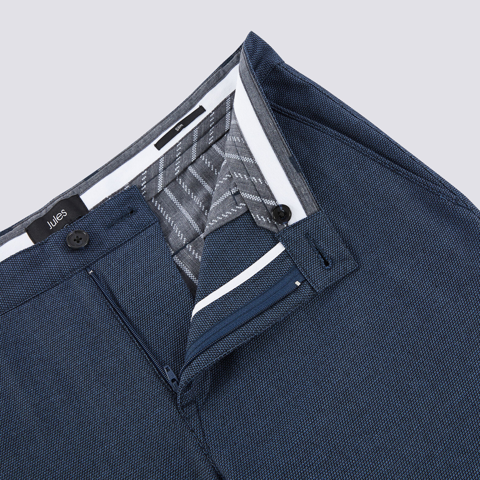 Pantalon chino slim faux uni