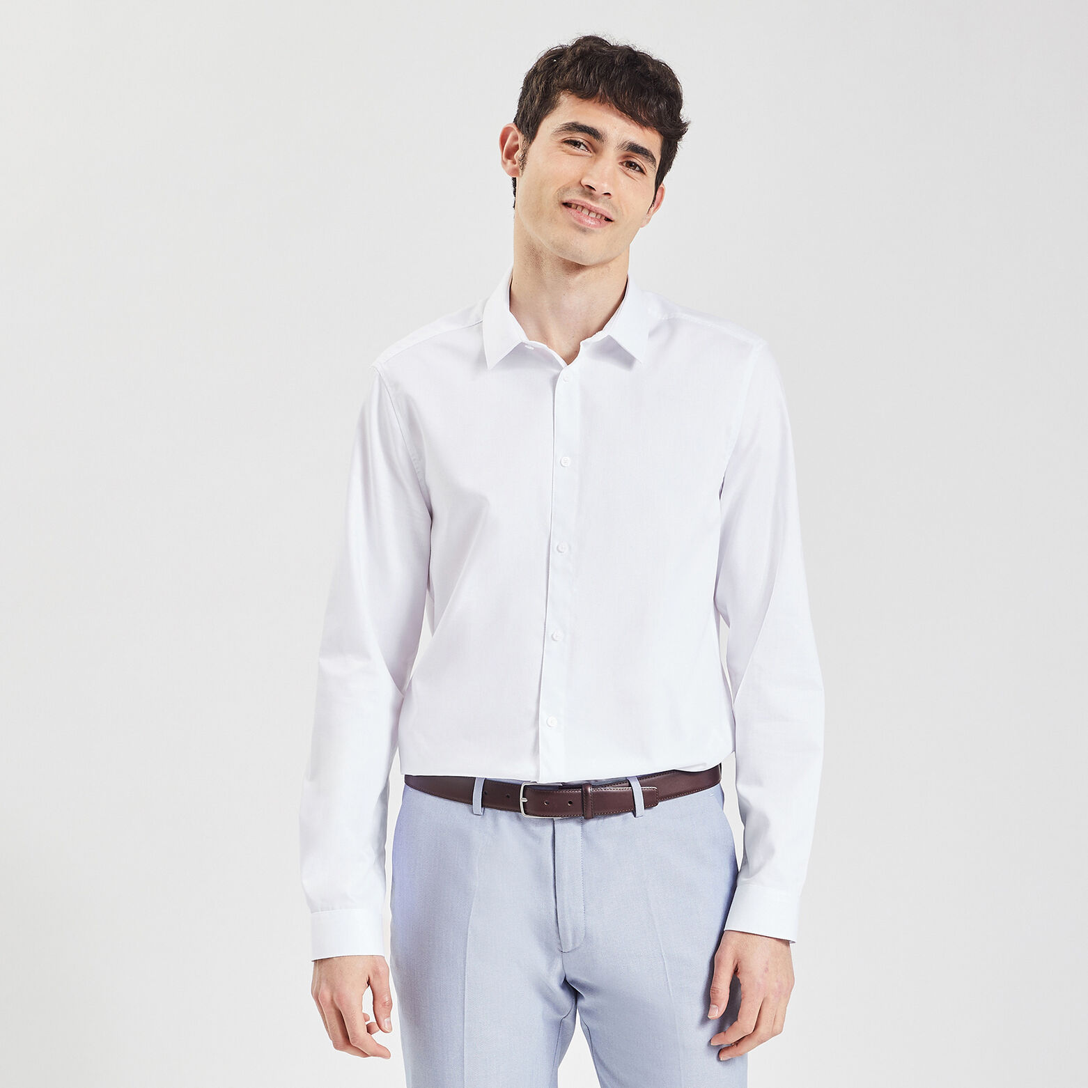 Chemise slim unie coton