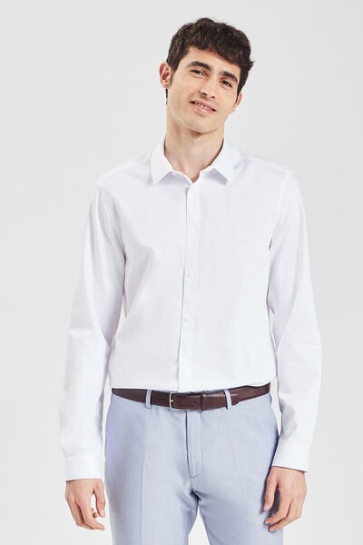Chemise slim unie coton