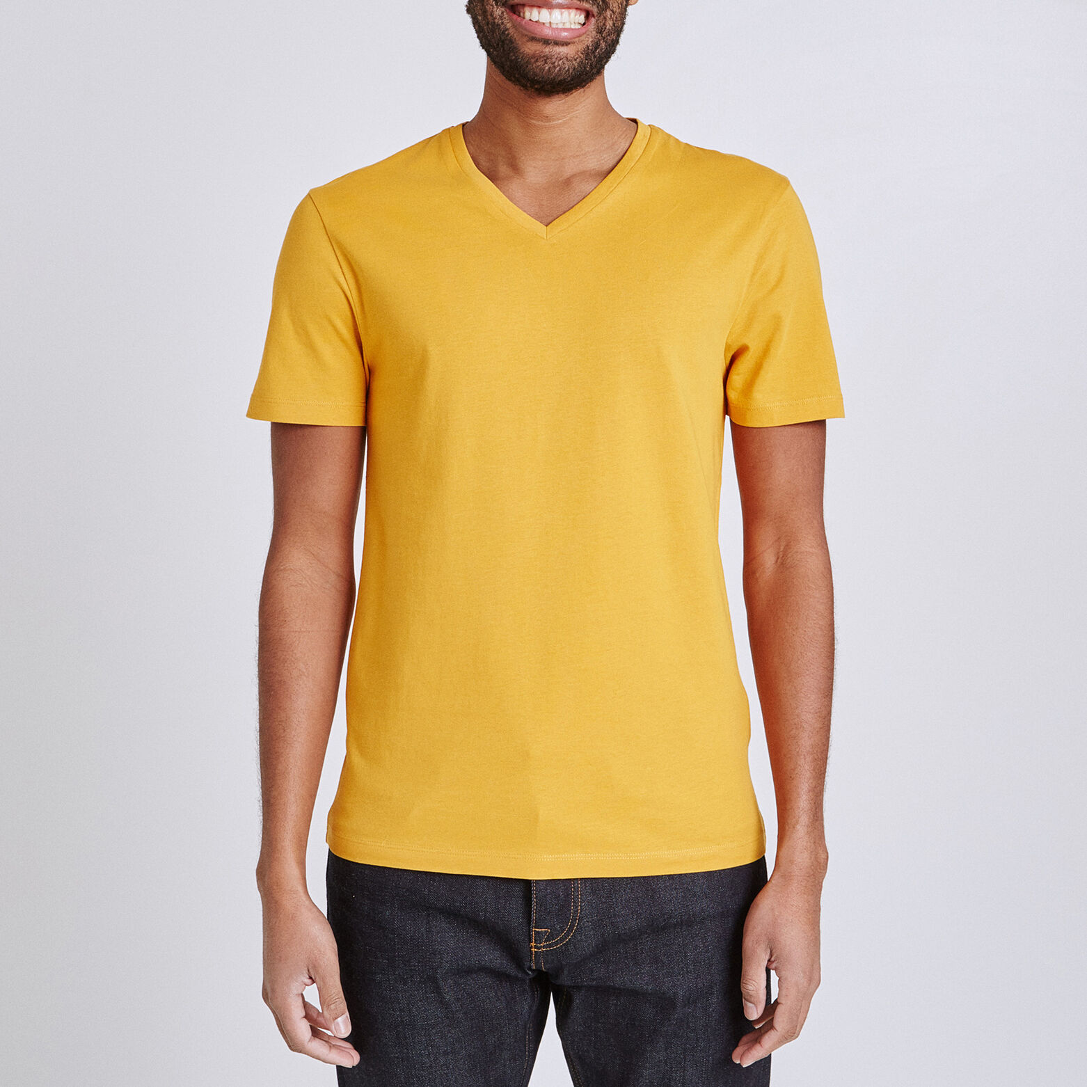 Tee-shirt uni col V slim