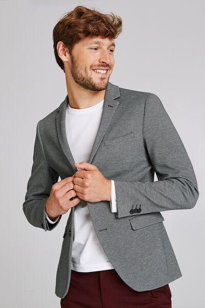 Veste blazer slim maille piquée