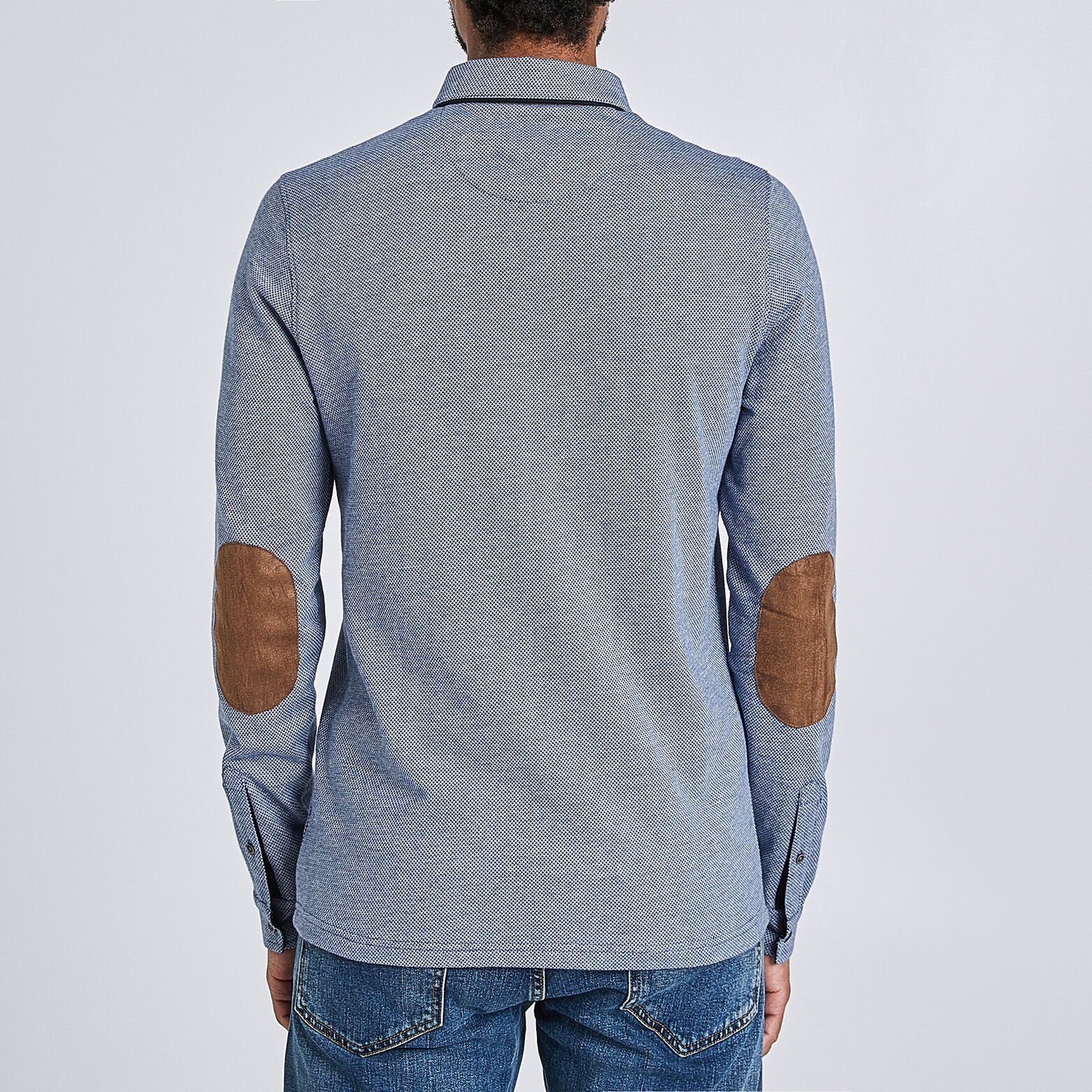 Polo manche longue col boutonné