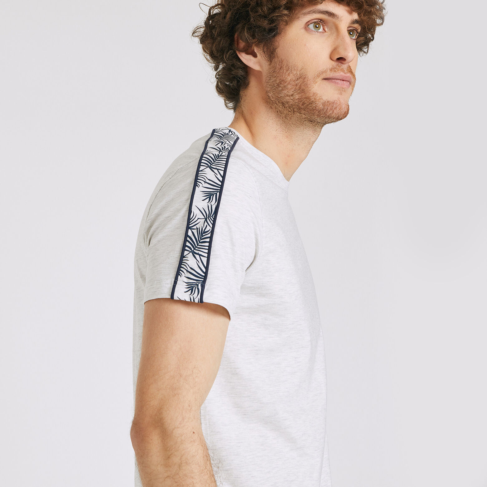Tee shirt col rond bande végétale