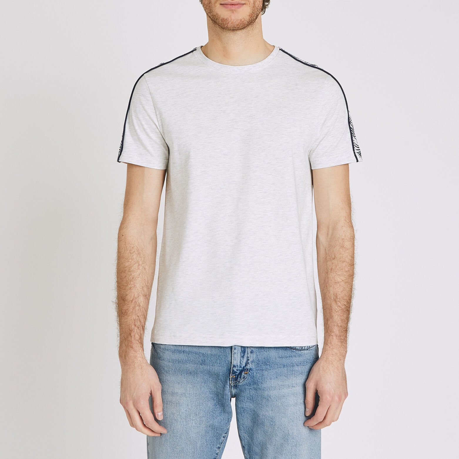 Tee shirt col rond bande végétale