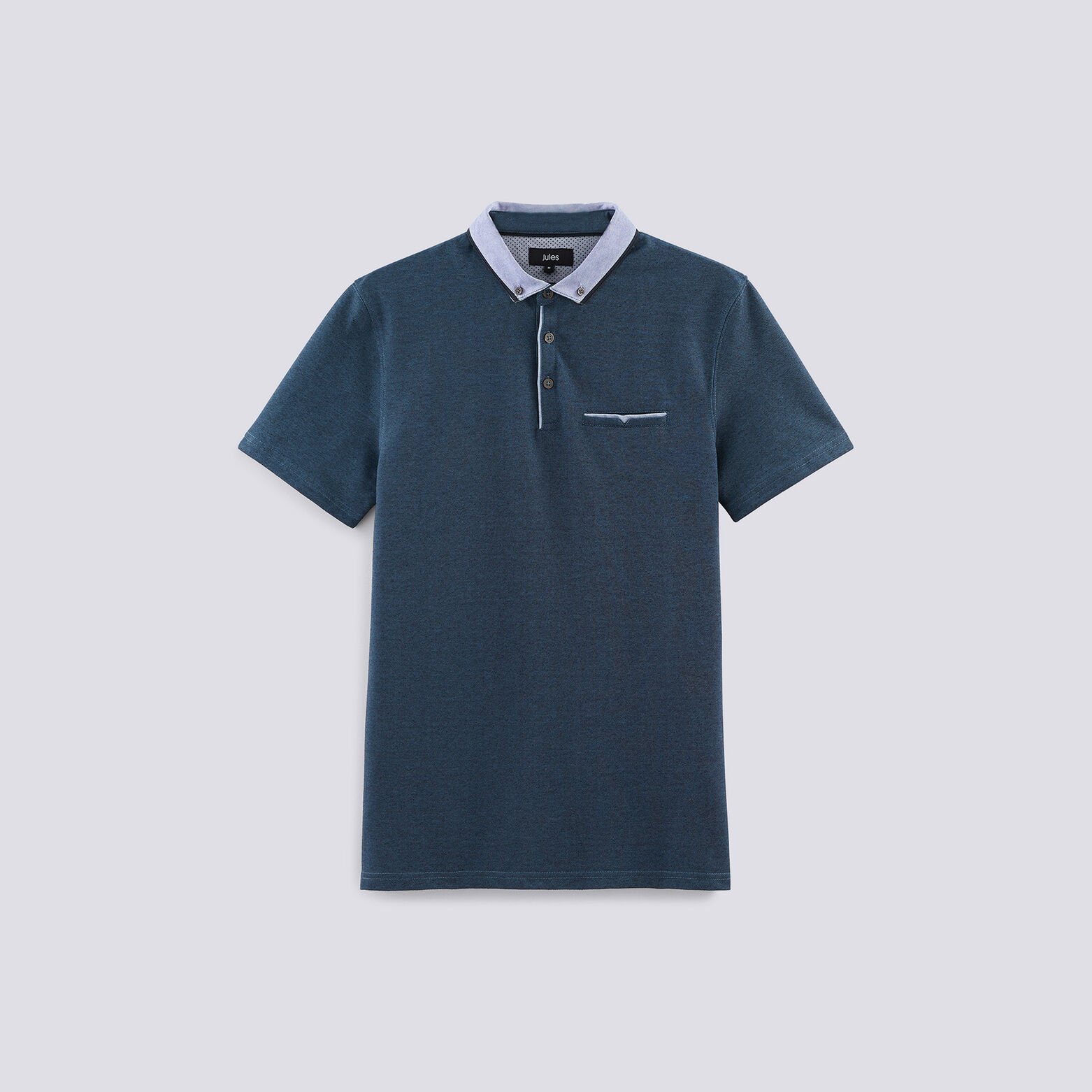 Polo manche courte col oxford