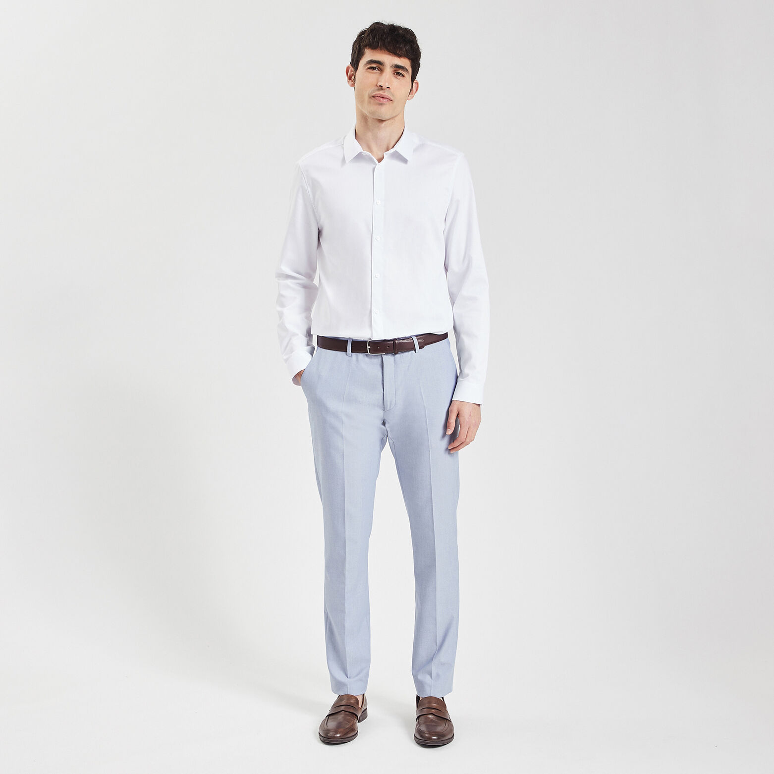 Chemise slim unie coton