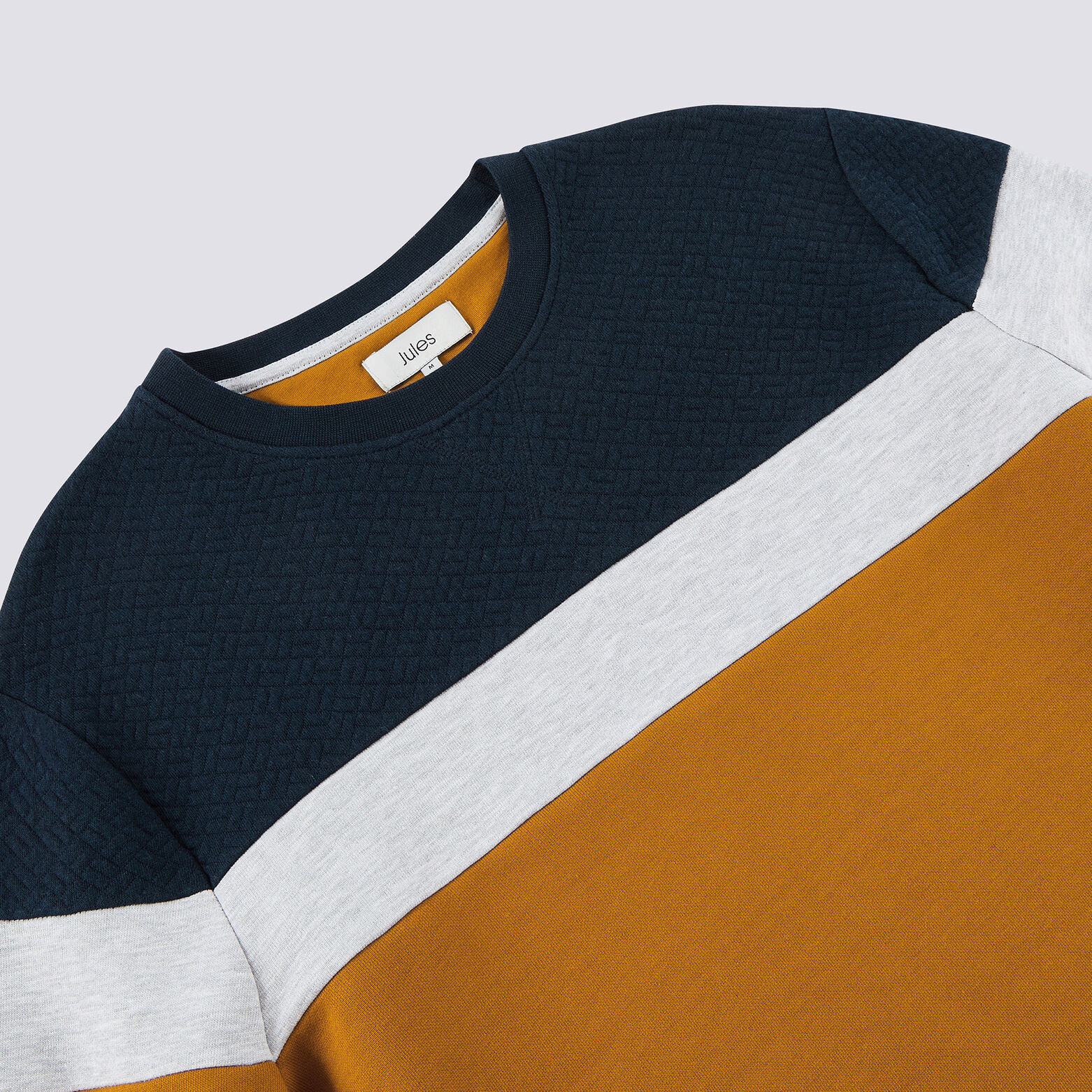 Sweat color block maille fantaisie