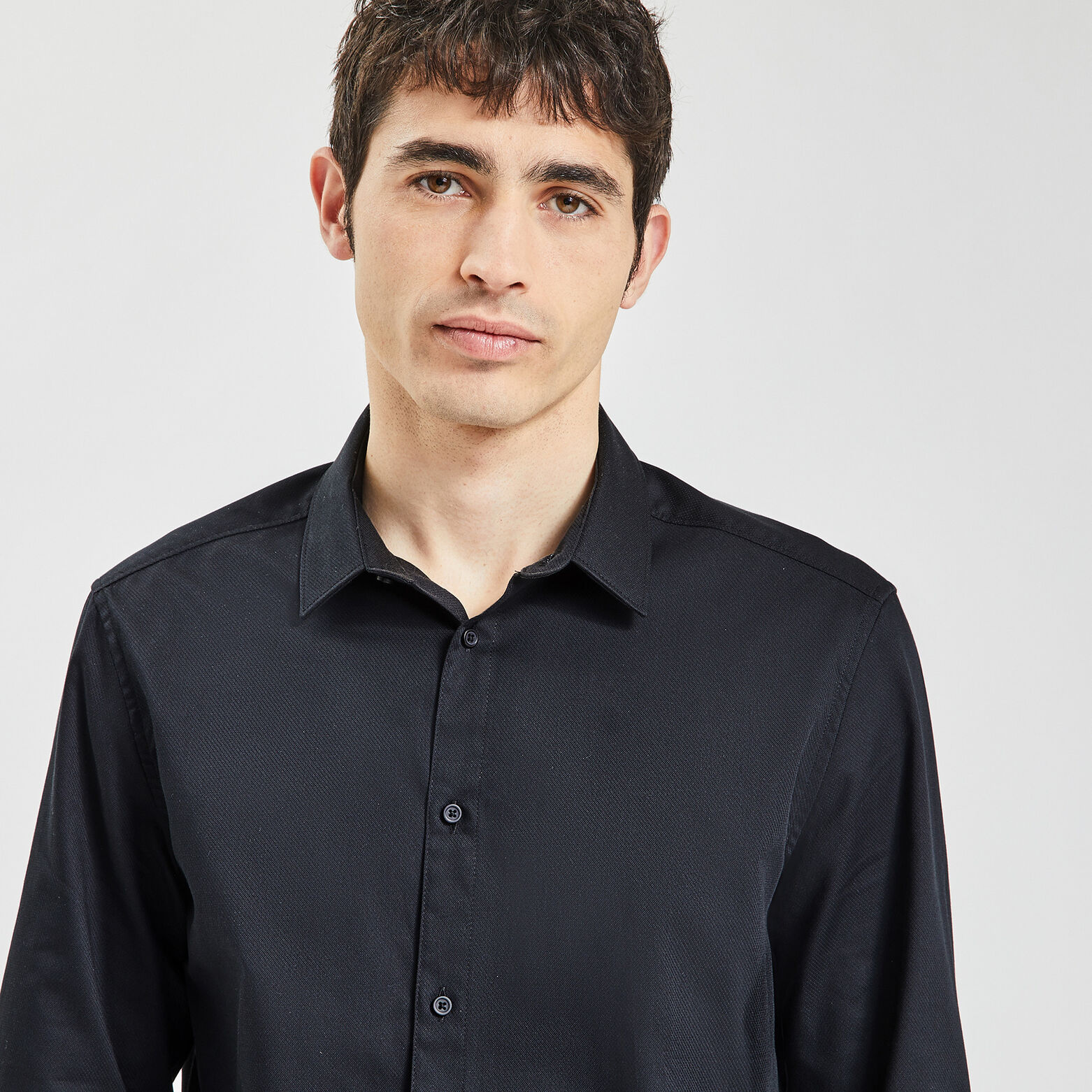 Chemise slim unie coton