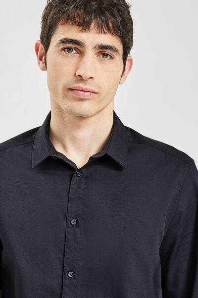 Chemise slim unie coton