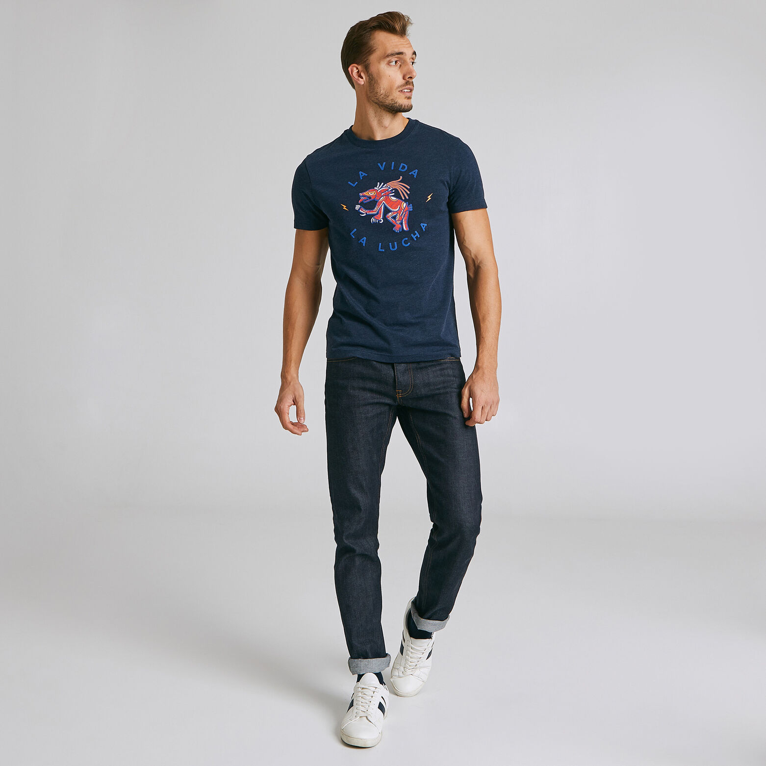 Tee shirt manches courtes imprimé animal aztèque