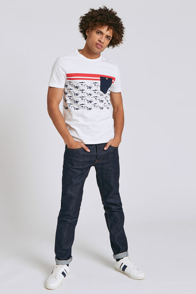 Tee shirt colorblock fantaisie palmiers