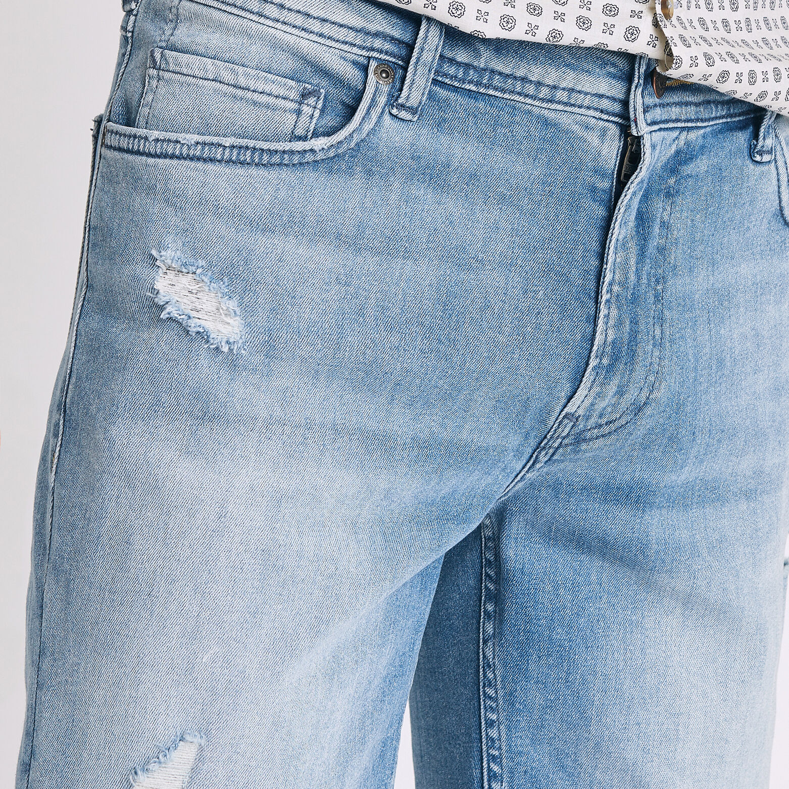 Bermuda denim effet destroy